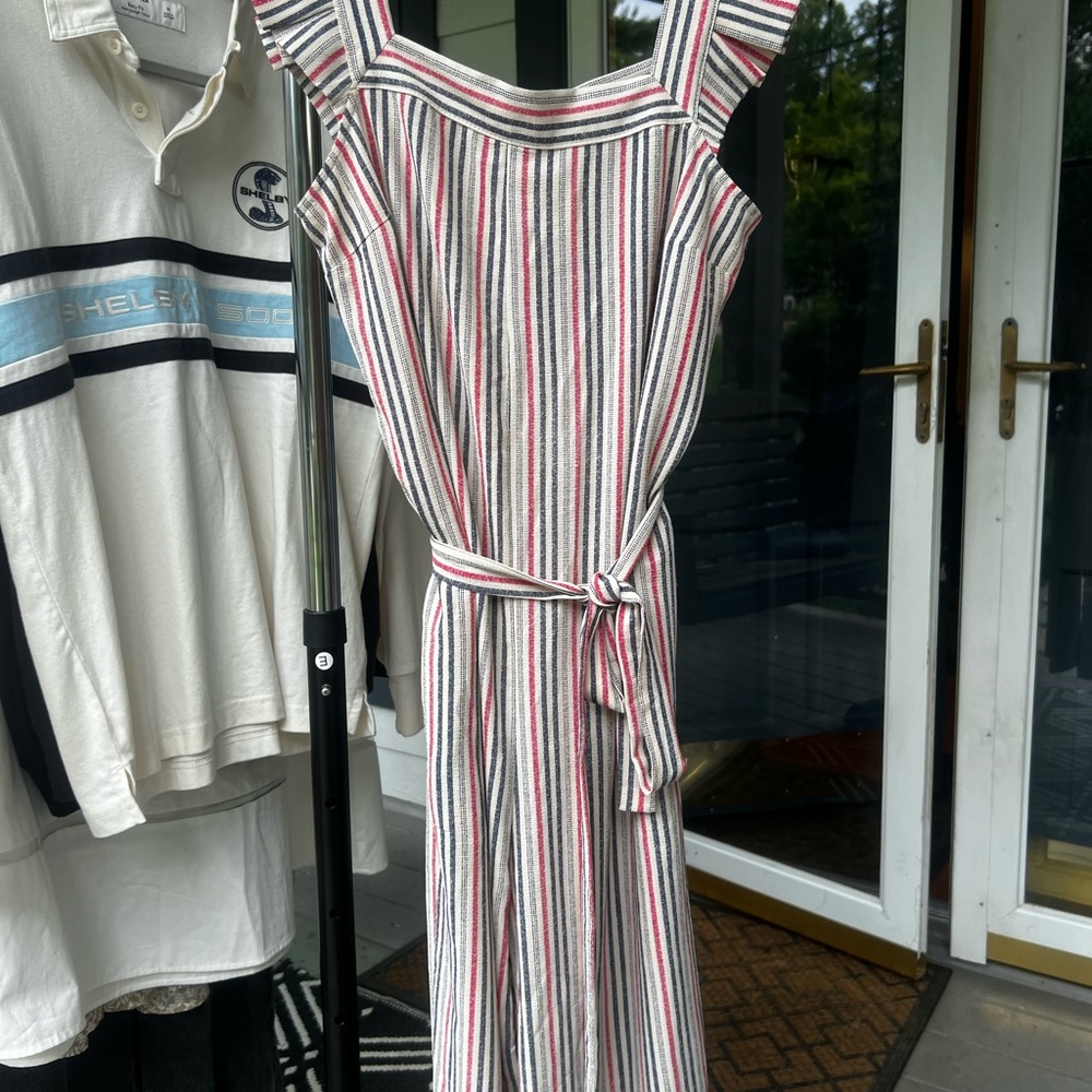 Monteau Red and Blue Sleeveless Jumpsuit